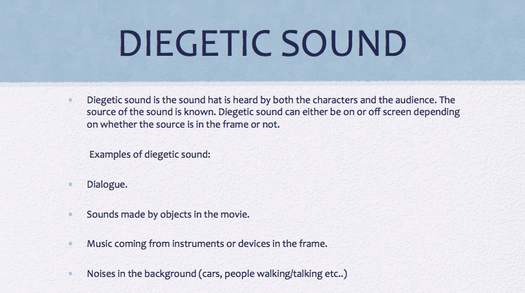 diegetic sound examples